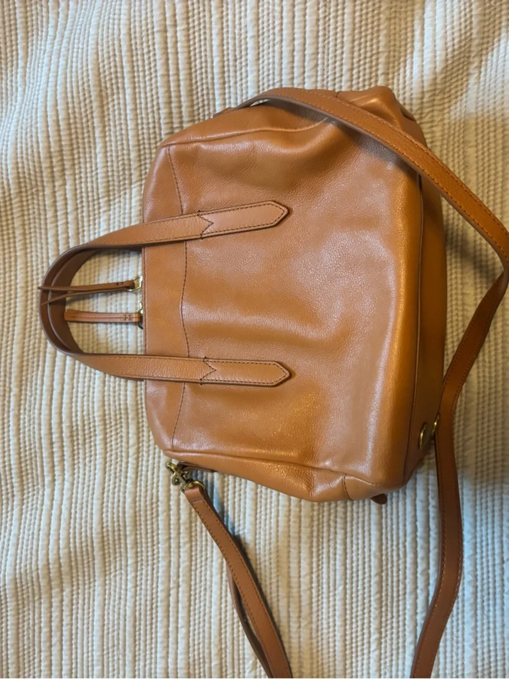 Fossil Sydney tan leather satchel Excellent